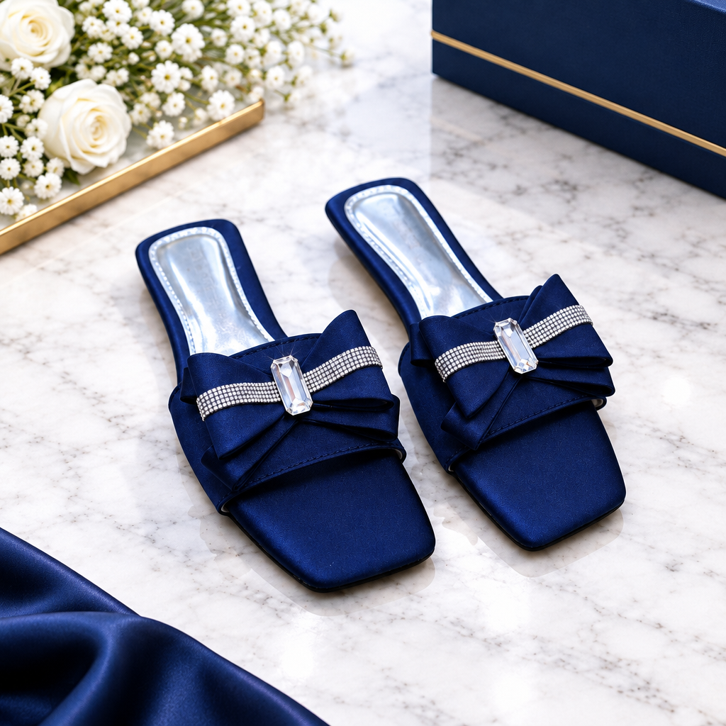 Bow Embellished Flat Sandal